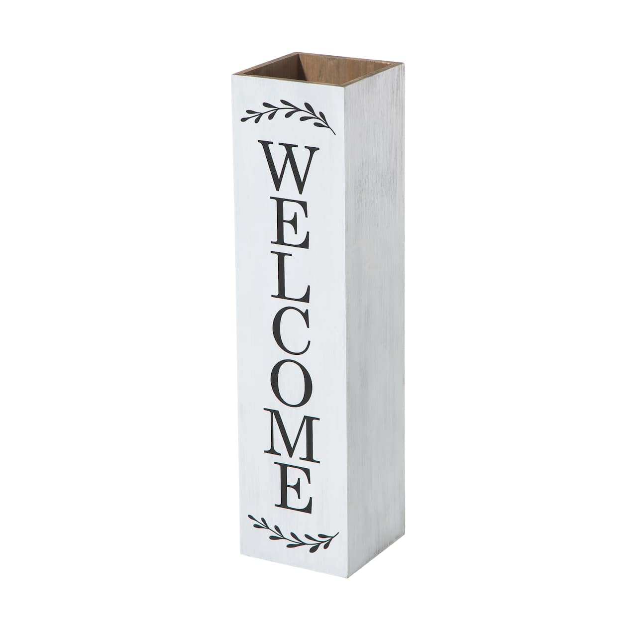 Glitzhome® 30" Double Sided Solid White Boxed Welcome Porch Sign